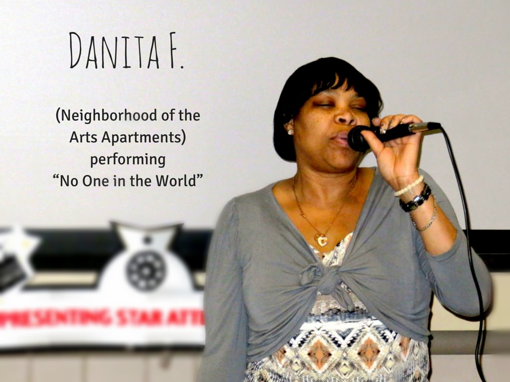 Danita F. from Neighborhood of the Arts Apartments performing "No One in the World"