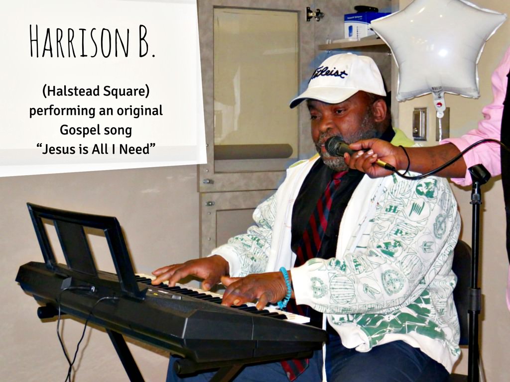Harrison B. Halstead Square singing an original song "Jesus is All I Need"