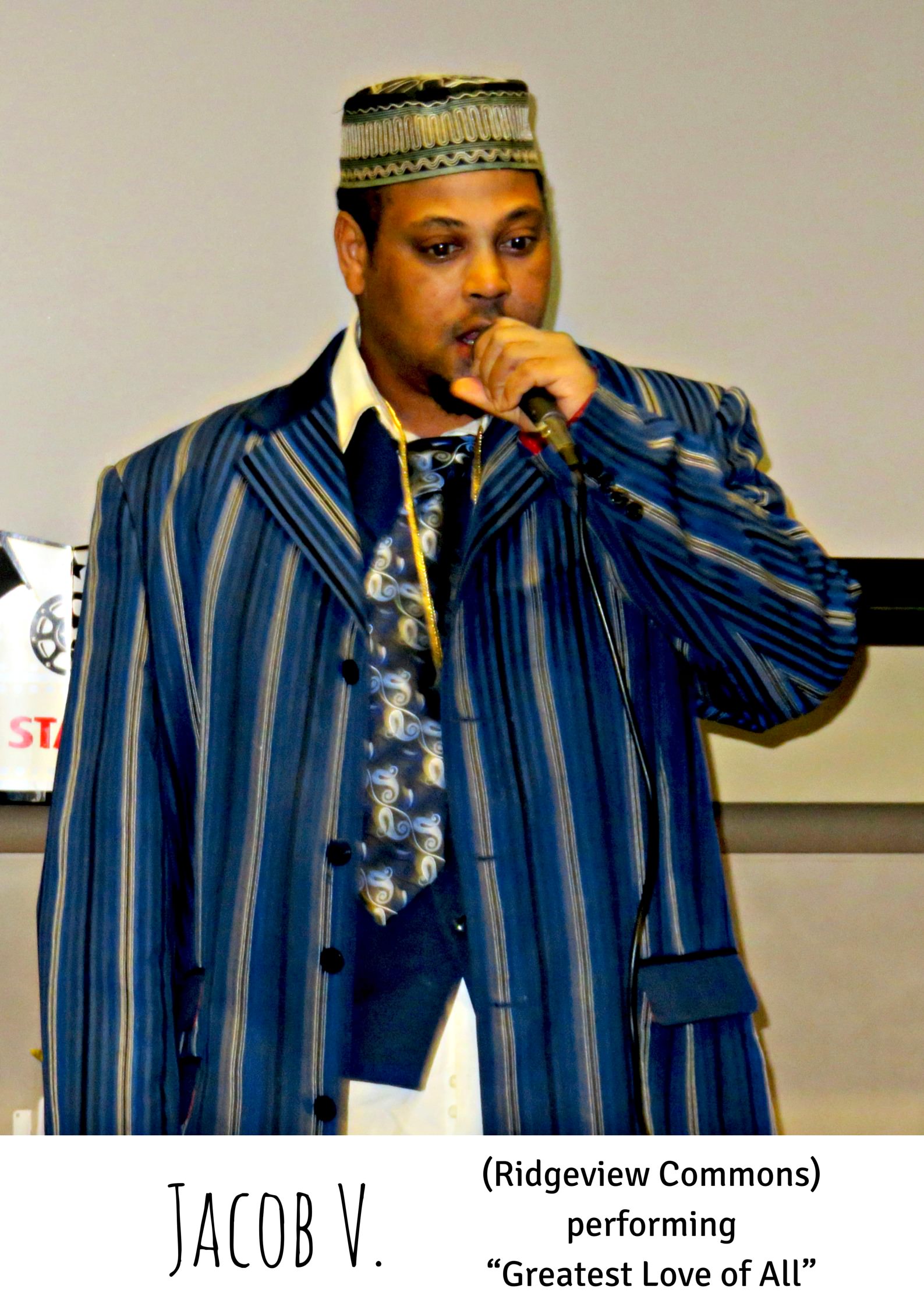 Jacob V. from Ridgeview Commons performing "Greatest Love of All"