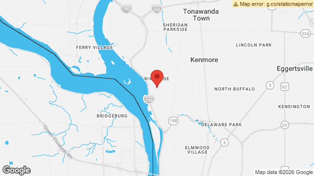 Map showing location of Riverside Apartments