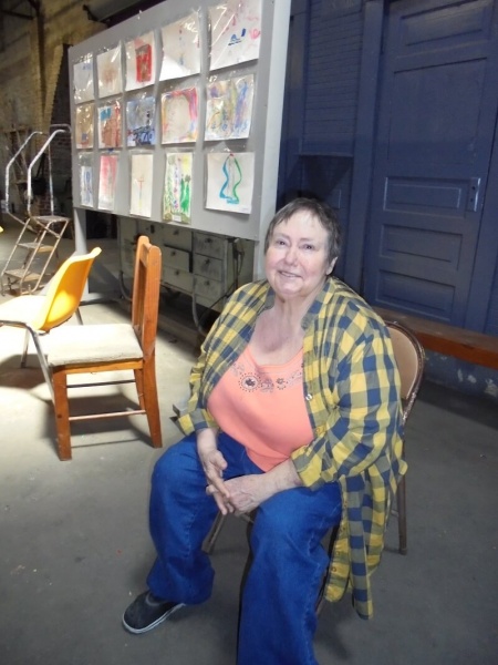 Oakview resident Gail Rains at the Whirligig Restoration Project warehouse
