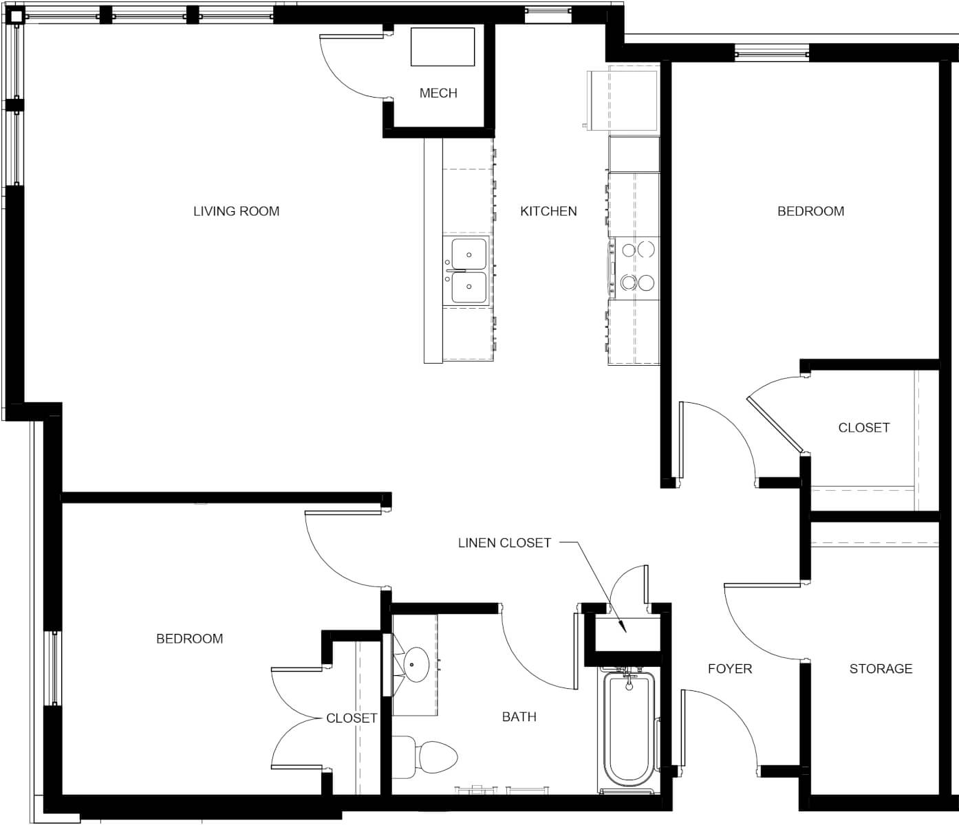 Two-bedroom apartment