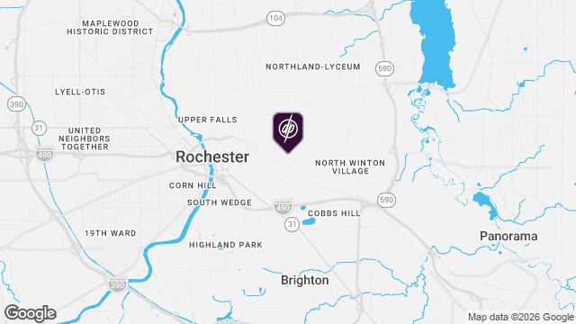 Map showing location of Neighborhood of the Arts (NOTA) Apartments