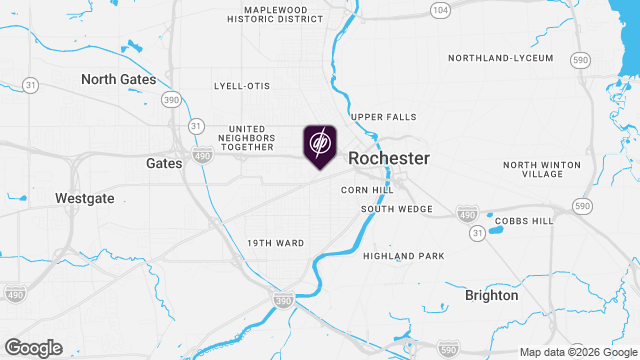 Map showing location of West Main Apartment Treatment Program