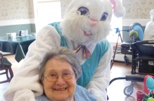 Westwood Commons resident with the Easter Bunny