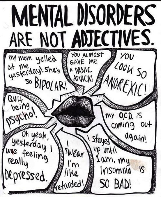 Mental Disorders are not adjectives graphics 