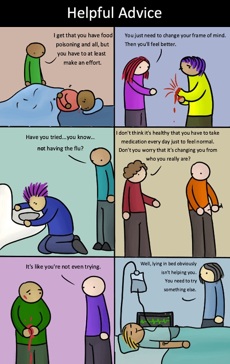 if physical ailments were treated like mental illness comic