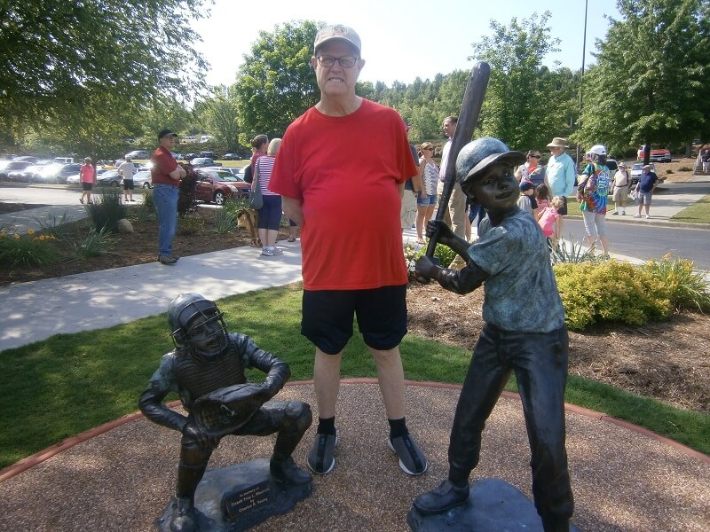  Wexford House resident Rick Taylor takes in the sights at a recent Hickory Crawdads baseball game