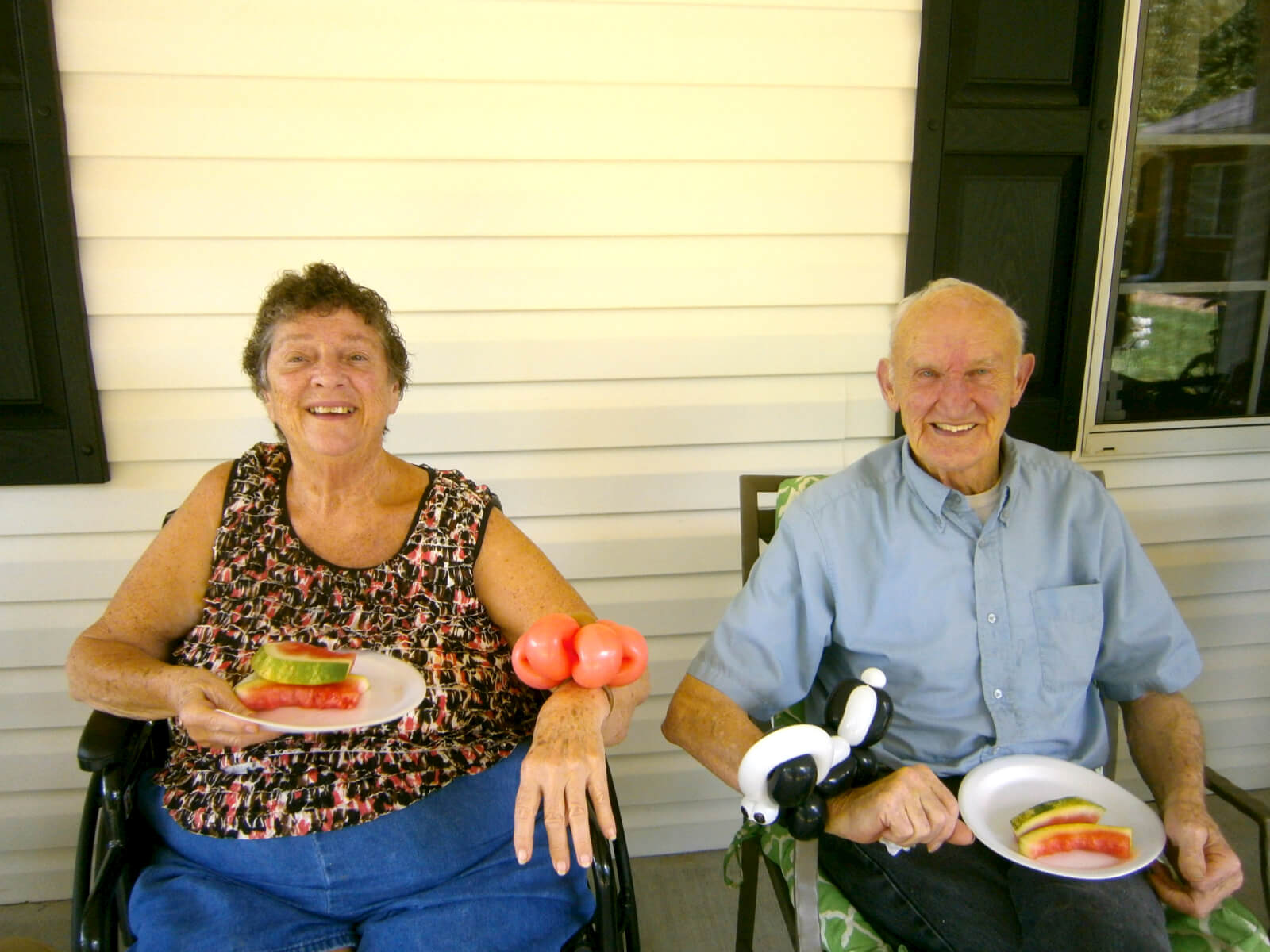 Cambridge House residents Joyce Crawley and Eugene Buchanan at the watermelon social