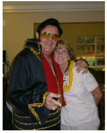 Elvis impersonator Ed Smith with Cambridge House Resident