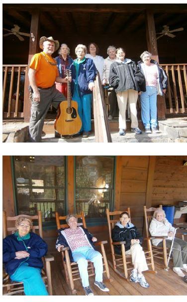 Cambridge House residents and staff soaking up the fall foliage at Wilsons Creek at Brown Mountain Beach in Collettsville