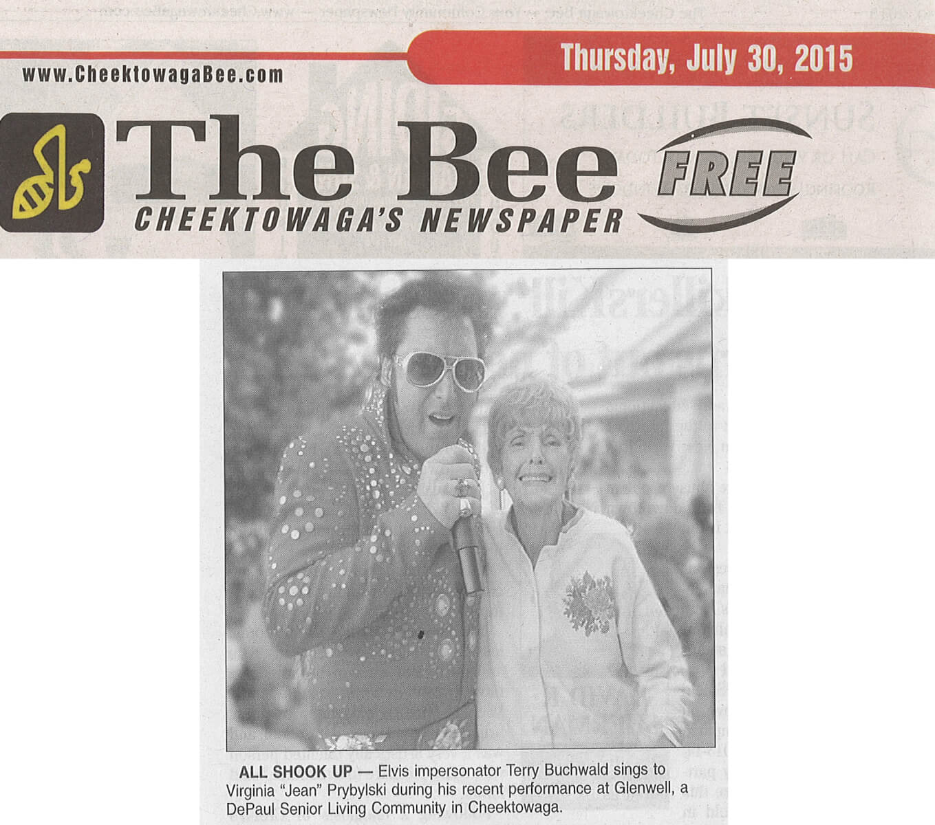 Glenwell gets a visit from Elvis Impersonator Terry Buchwald photo in the Cheektowaga Bee on July 30, 2015