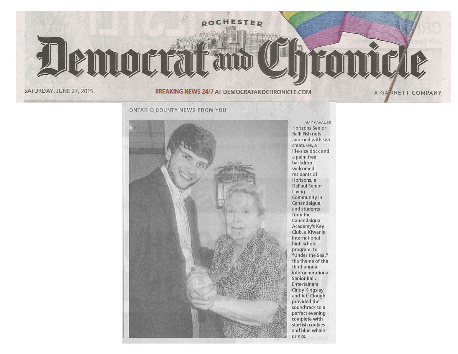 Horizons Senior Ball photo in the Democrat and Chronicle June 27, 2015