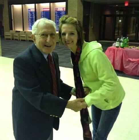 Residents of Pee Dee Gardens sharing a dance with members of The Francis Marion University Softball Team at Senior Prom