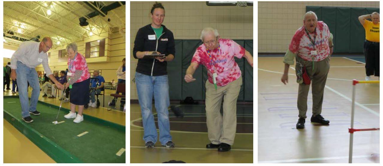 Woodcrest Commons residents participating in senior Olympics activities 