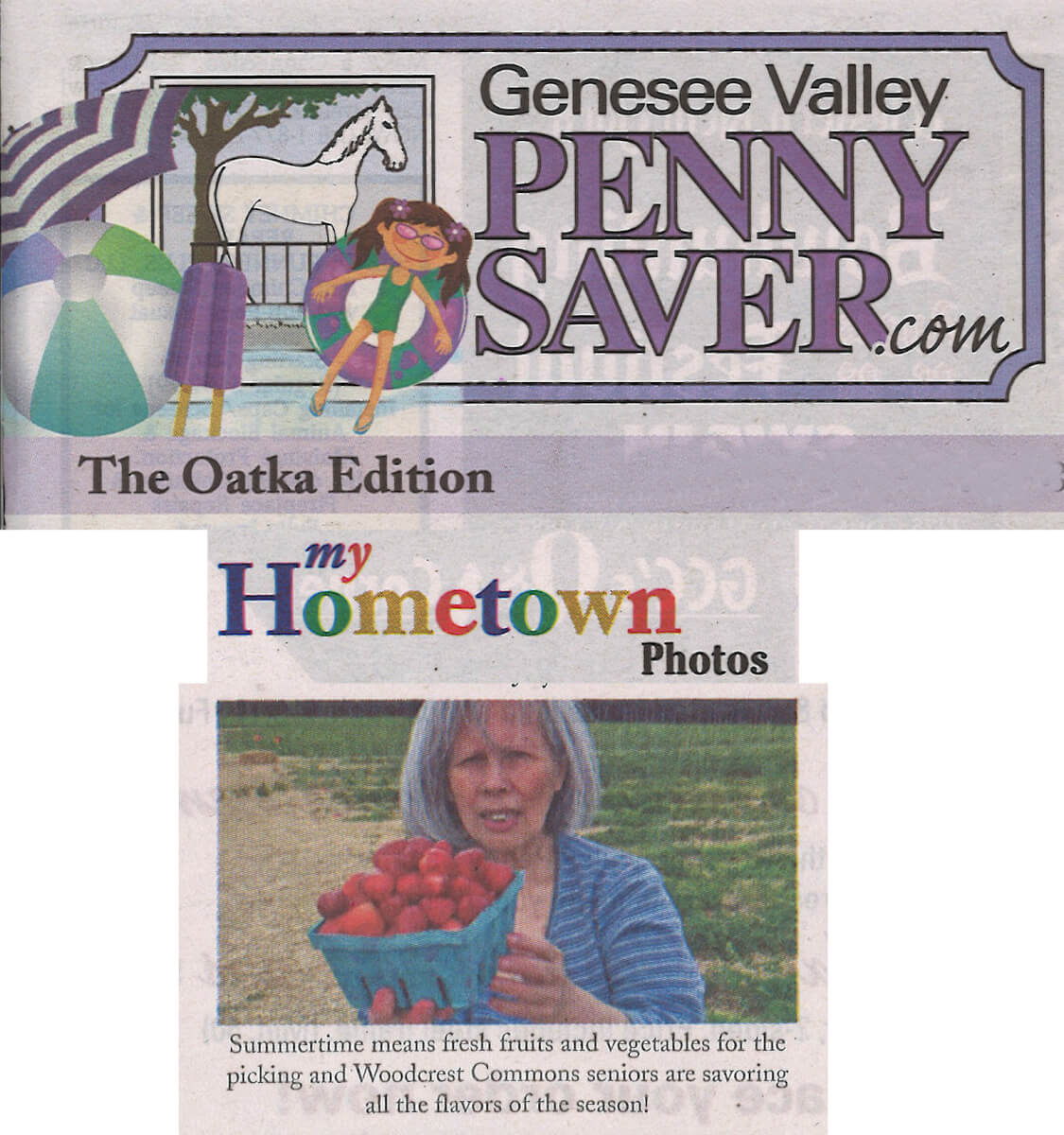 Woodcrest Commons residents pick Strawberries photo in the Genesee Valley Penny Saver August 19, 2016