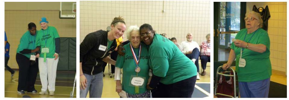 Westwood Commons residents and staff participating in the Senior Olympics games