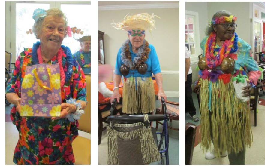 Woodridge residents dressed up for a summer luau 