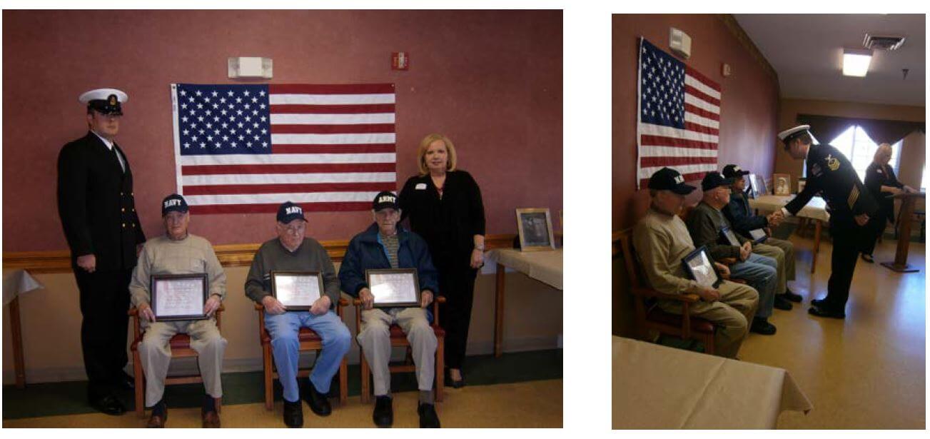 Veterans who live at Wexford House being given certificates