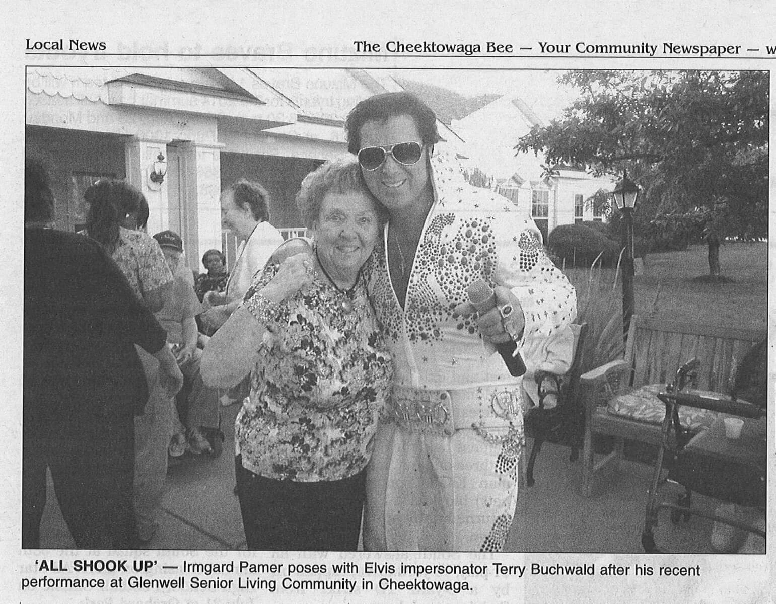 Glenwell's Elvis Impersonator Terry Buchwald photo in the Cheektowaga Bee August 2013