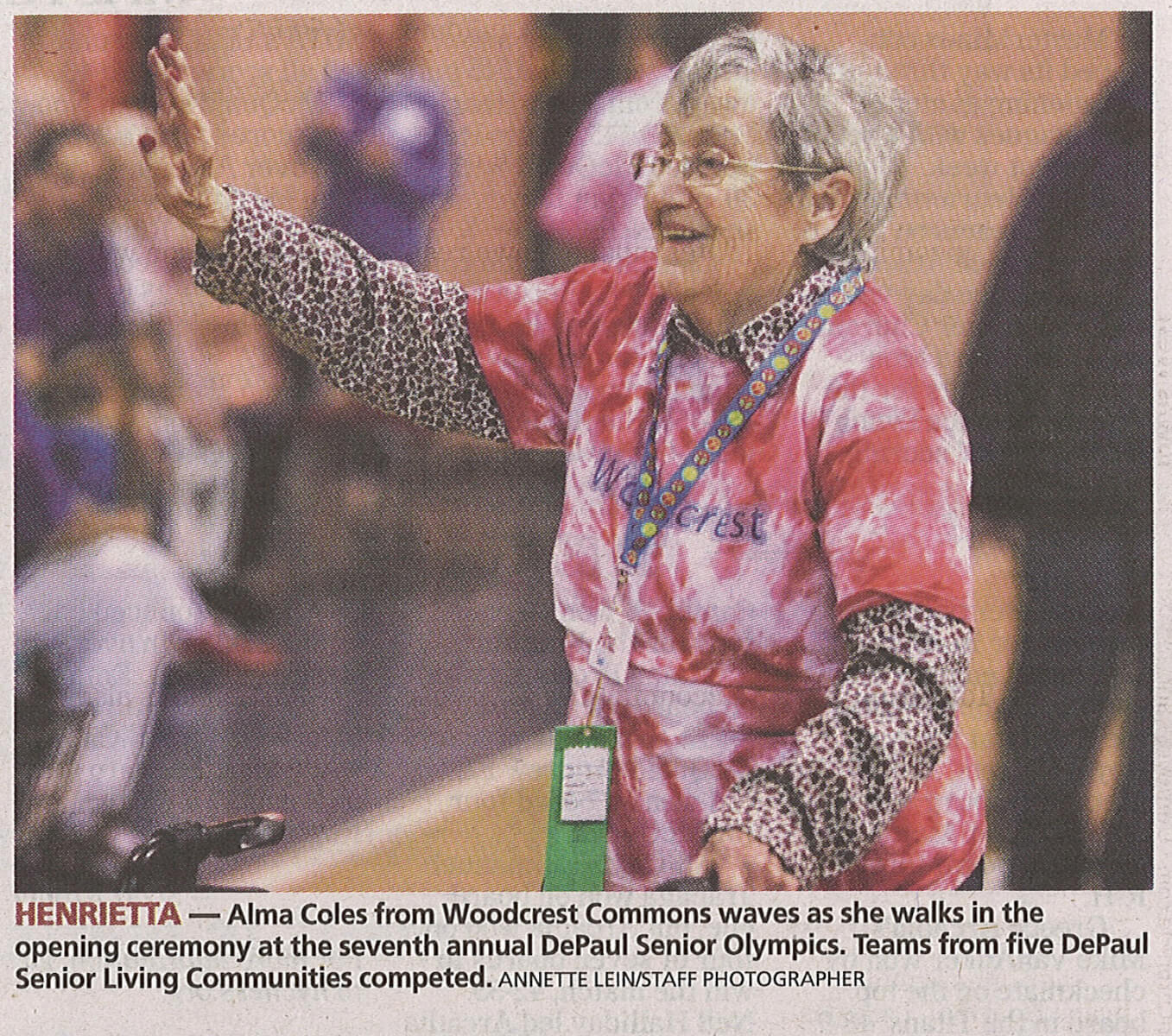 Westwood Commons Senior Olympics in the Democrat and Chronicle 