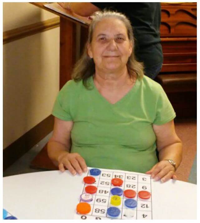 Twelve Oaks resident Nellie Johnson playing bingo