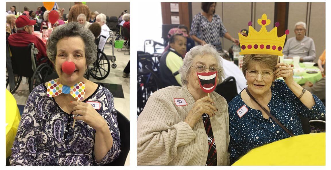 Woodridge residents Judith Cairns and Bea Brantley and Libby Hess clowning around