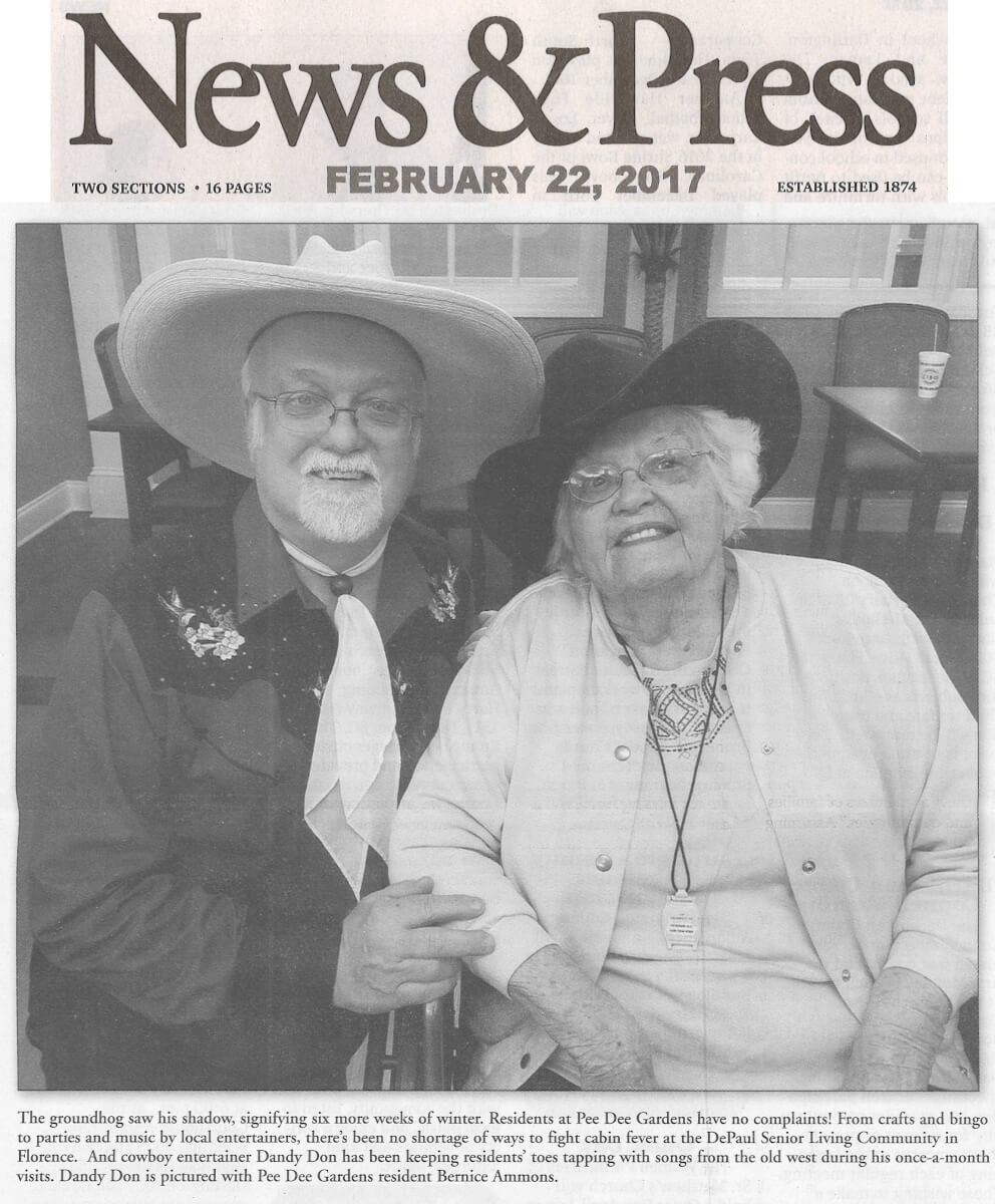 Pee Dee Gardens embraces winter, photo in the News & Press February 22, 2017