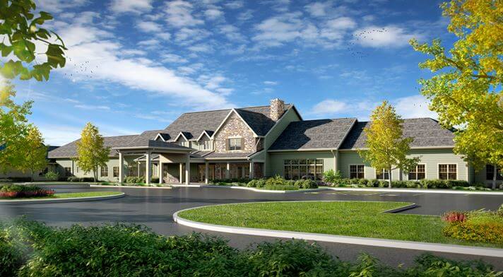 Exterior rendering of Wheatfield Commons, A DePaul Senior Living Community in Wheatfield, NY