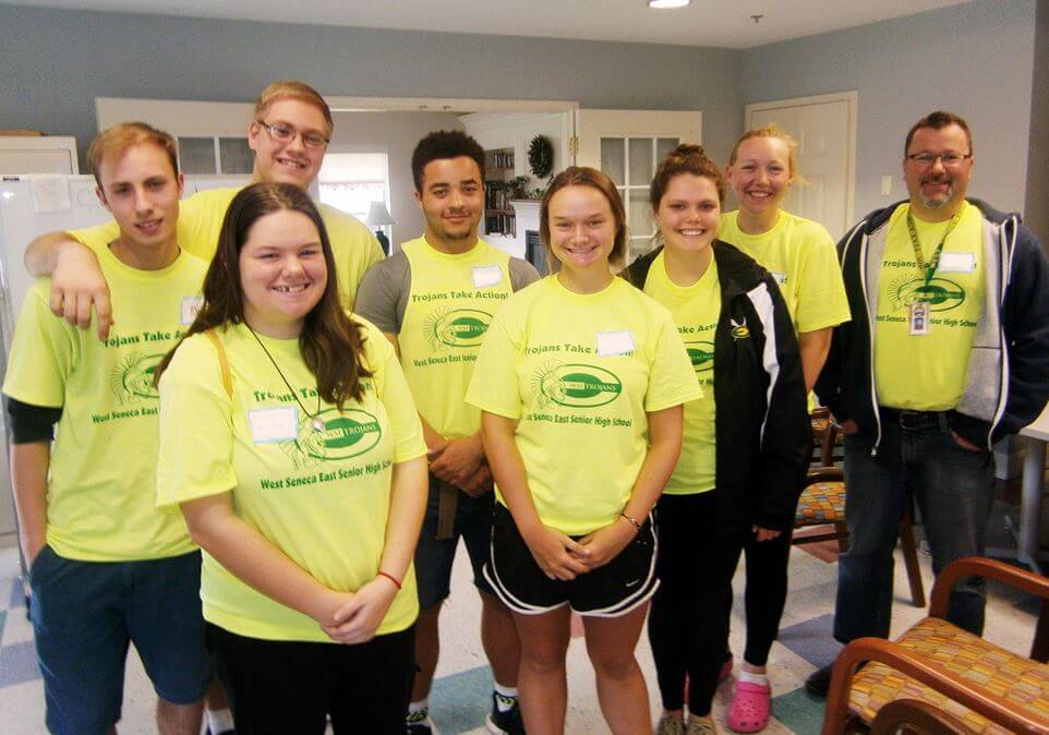 West Seneca East Senior High School students at Glenwell, a DePaul Senior Living Community