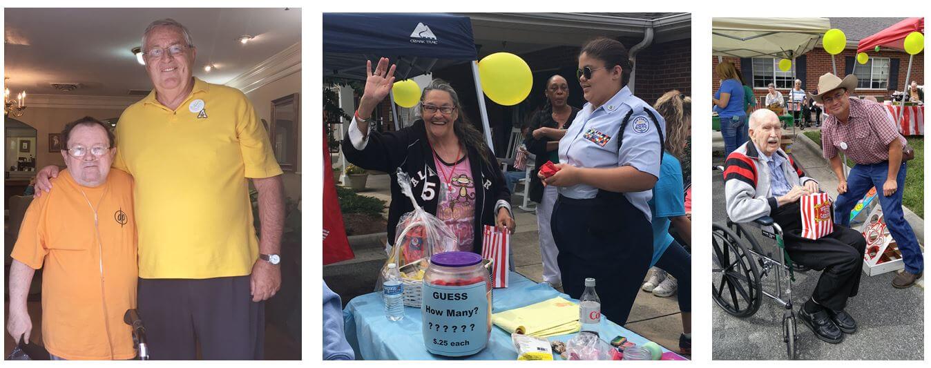 Heath House residents, employees, families, and community members celebrating National Assisted Living Week 