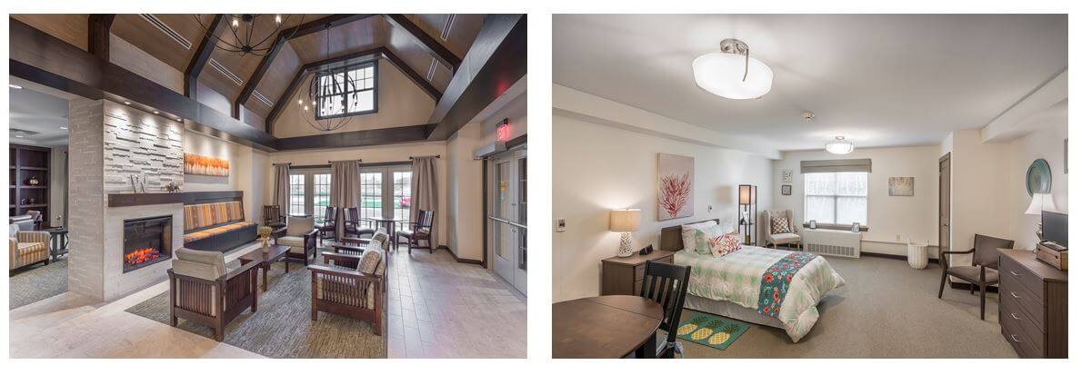 Interior photos of Wheatfield Commons, A DePaul Senior Living Community