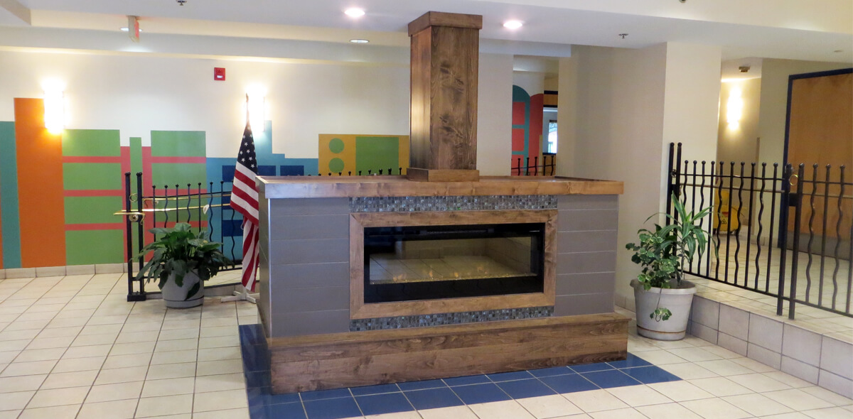 DePaul McKinley Square Community Residence Single Room Occupancy Program fireplace