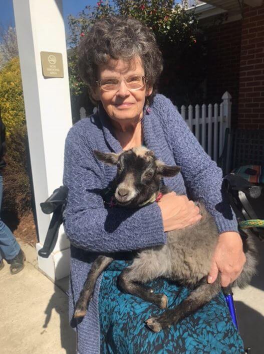 Cambridge House residents Donna Parker with Bandit