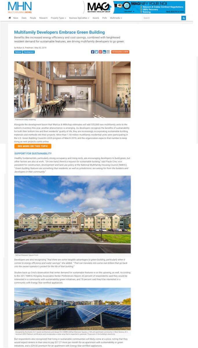 Ebenezer Square Multifamily Developers Embrace Green Building (Multi