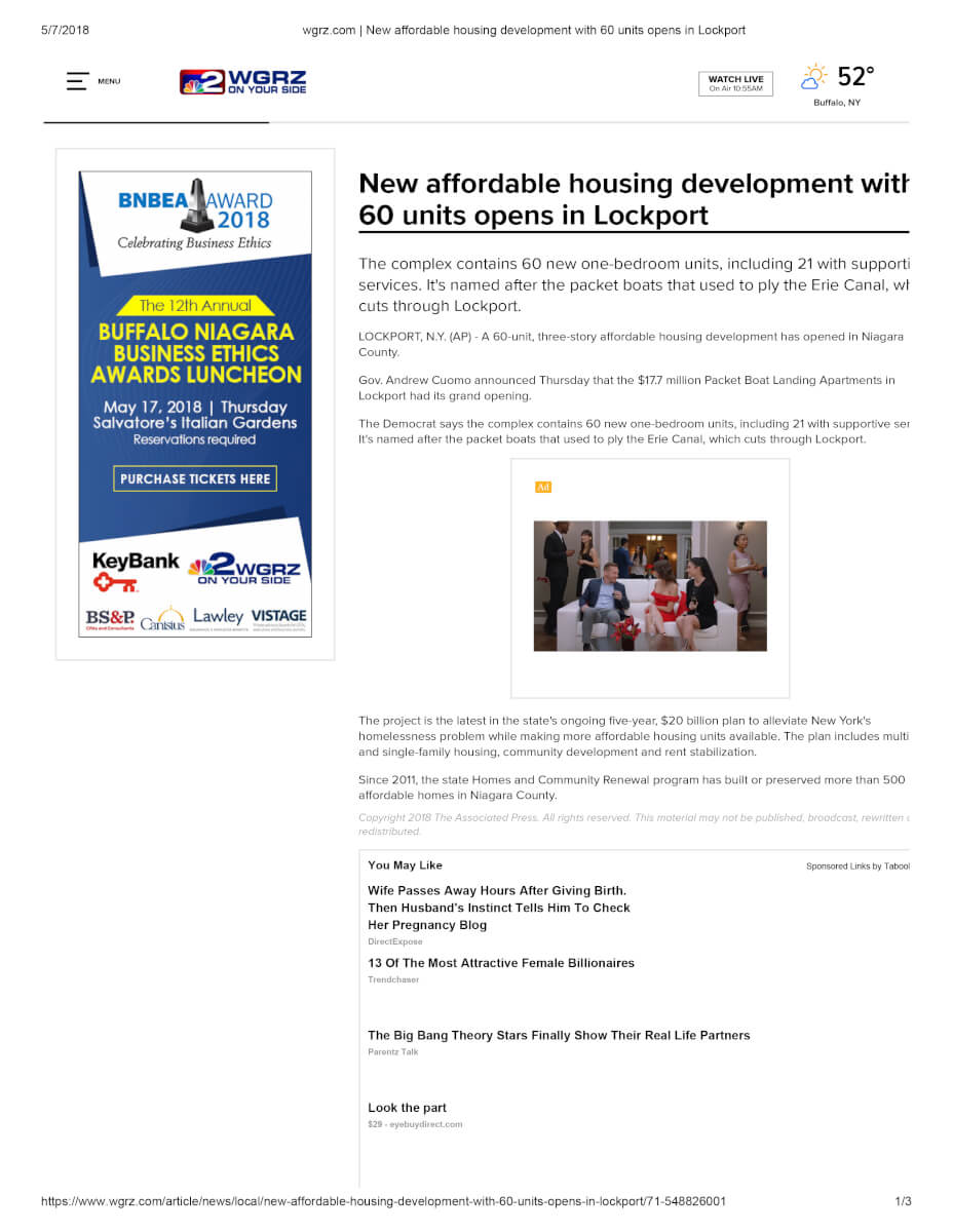 New Affordable Housing Development With 60 Units Opens In Lockport