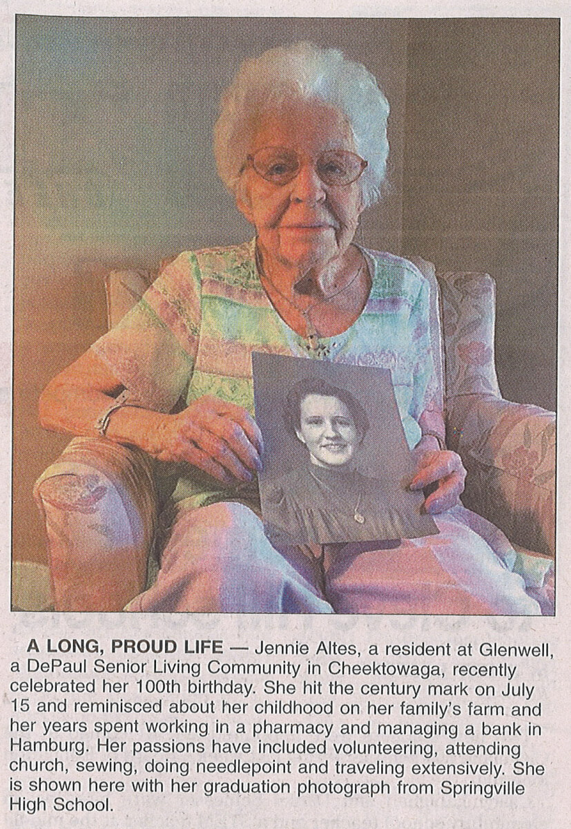 Jennie's 100th Birthday Cheektowaga Bee 
