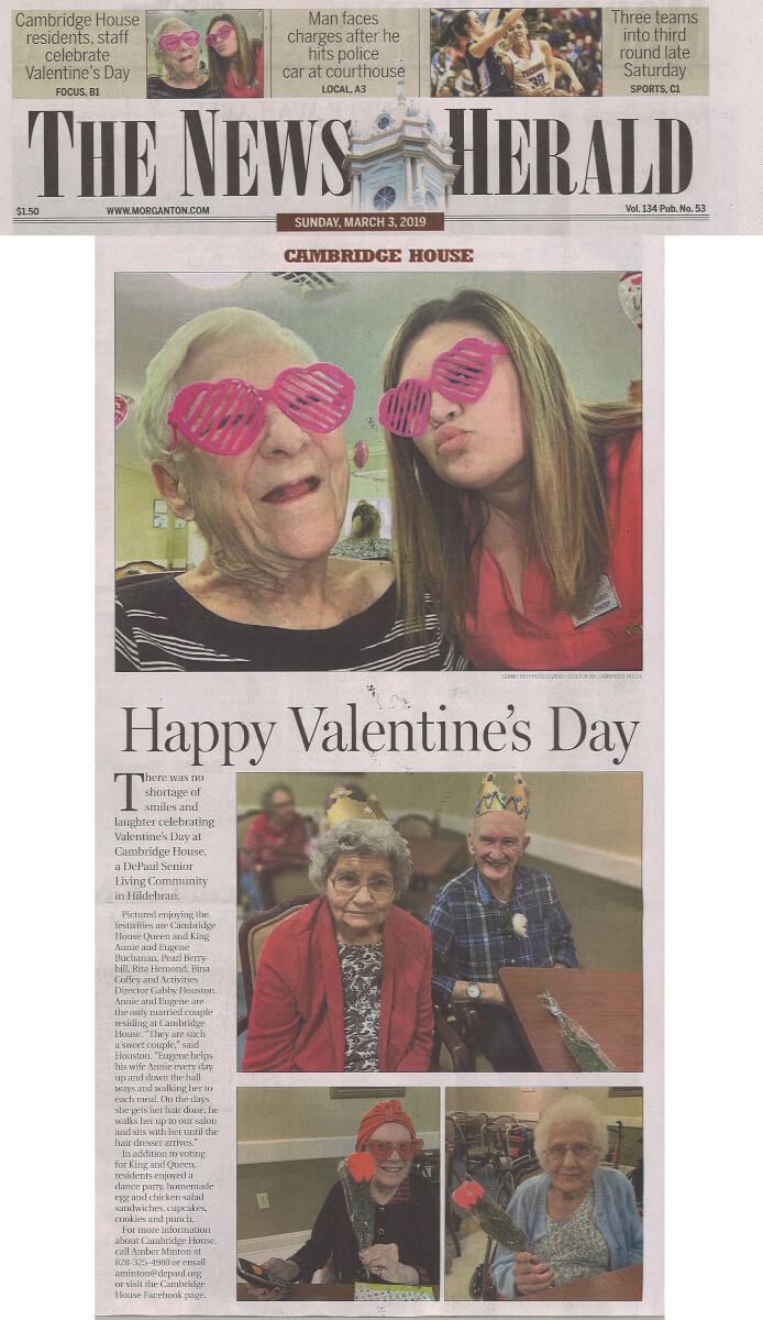 Cambridge House Valentines Day, 3.3.19 News Herald