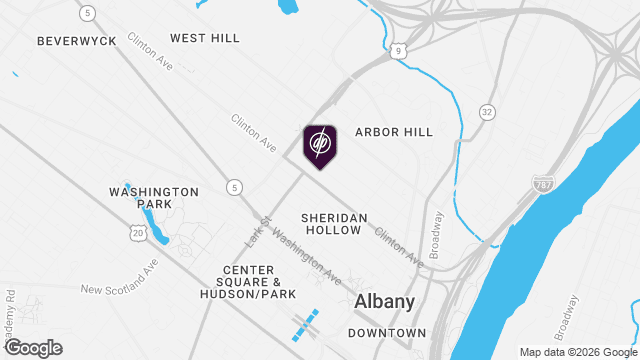 Map showing location of Clinton Avenue Apartments – Single-Site Supportive Housing