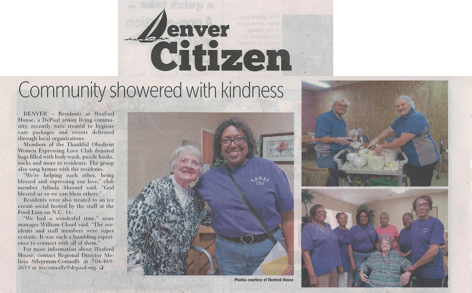 Wexford House Acts Of Kindness, 7.10.19 Denver Citizen