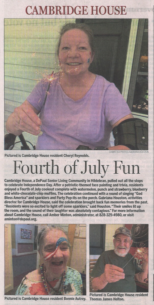 Cambridge House Fourth Of July, 7.28.19 News Herald