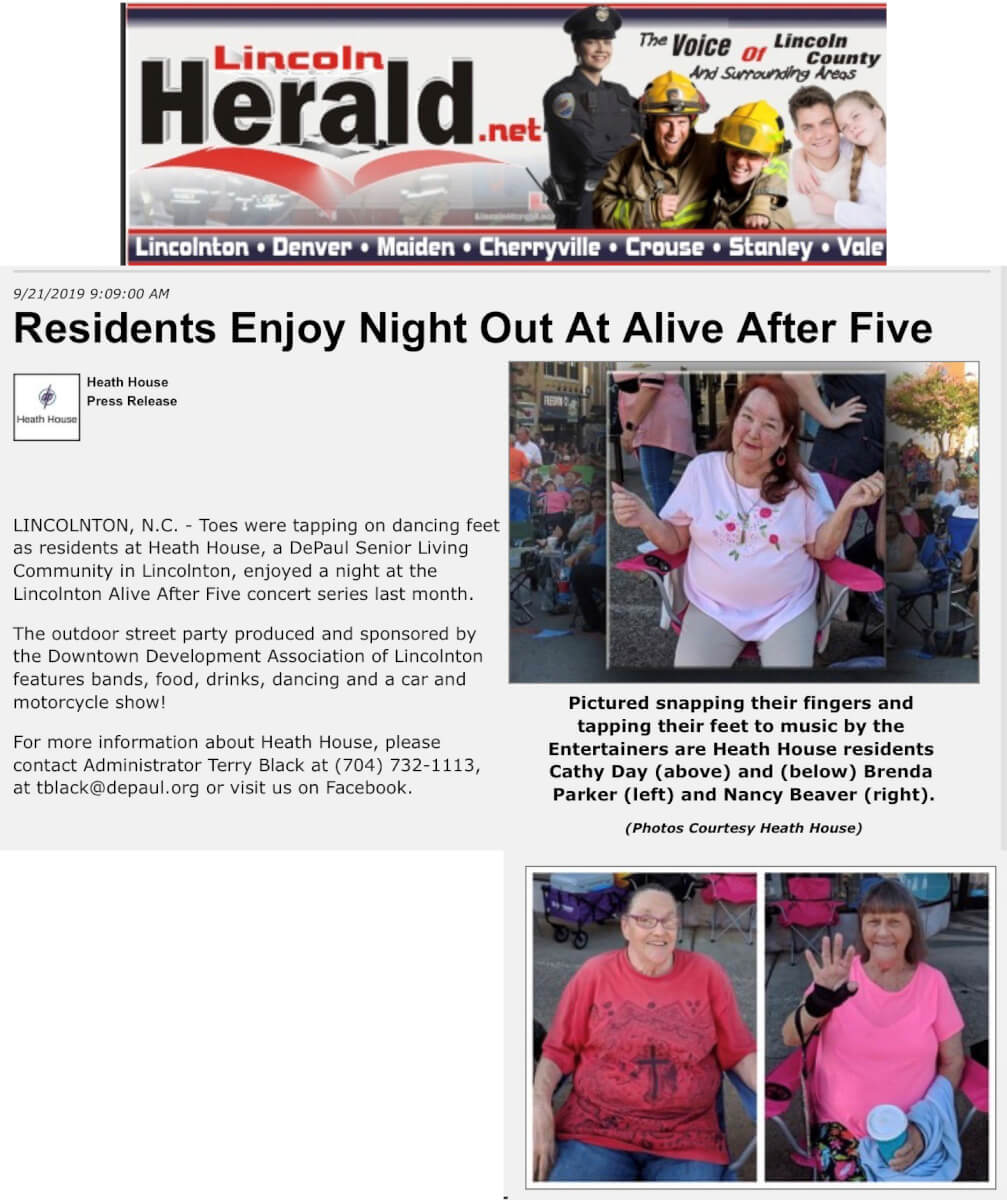 Heath House Alive After Five, 9.21.19 Lincoln Herald (cropped)