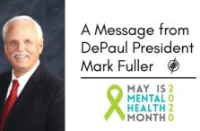 DePaul President Mark Fuller Mental Health Month 2020