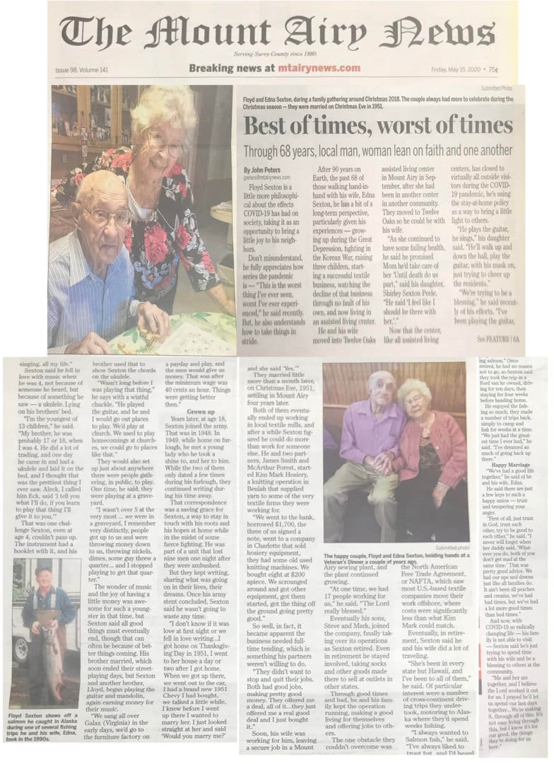 Leaning on Each Other for 68 Years Twelve Oaks (The Mount Airy News