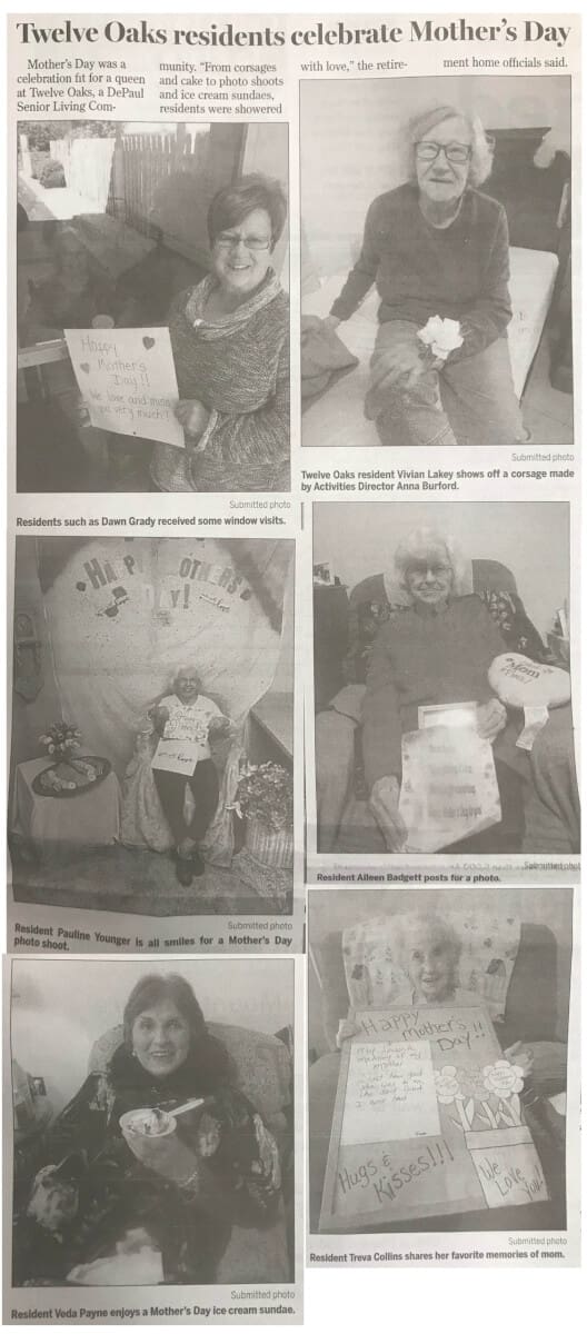 Twelve Oaks Residents Celebrate Mother’s Day (Mount Airy News May 24