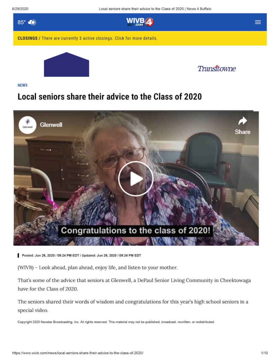 Local Seniors Share Their Advice To The Class Of 2020 News 4 Buffalo