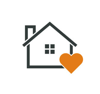 Home with heart icon