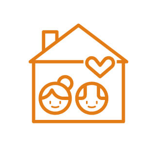 man and woman inside a house with a heart above the man