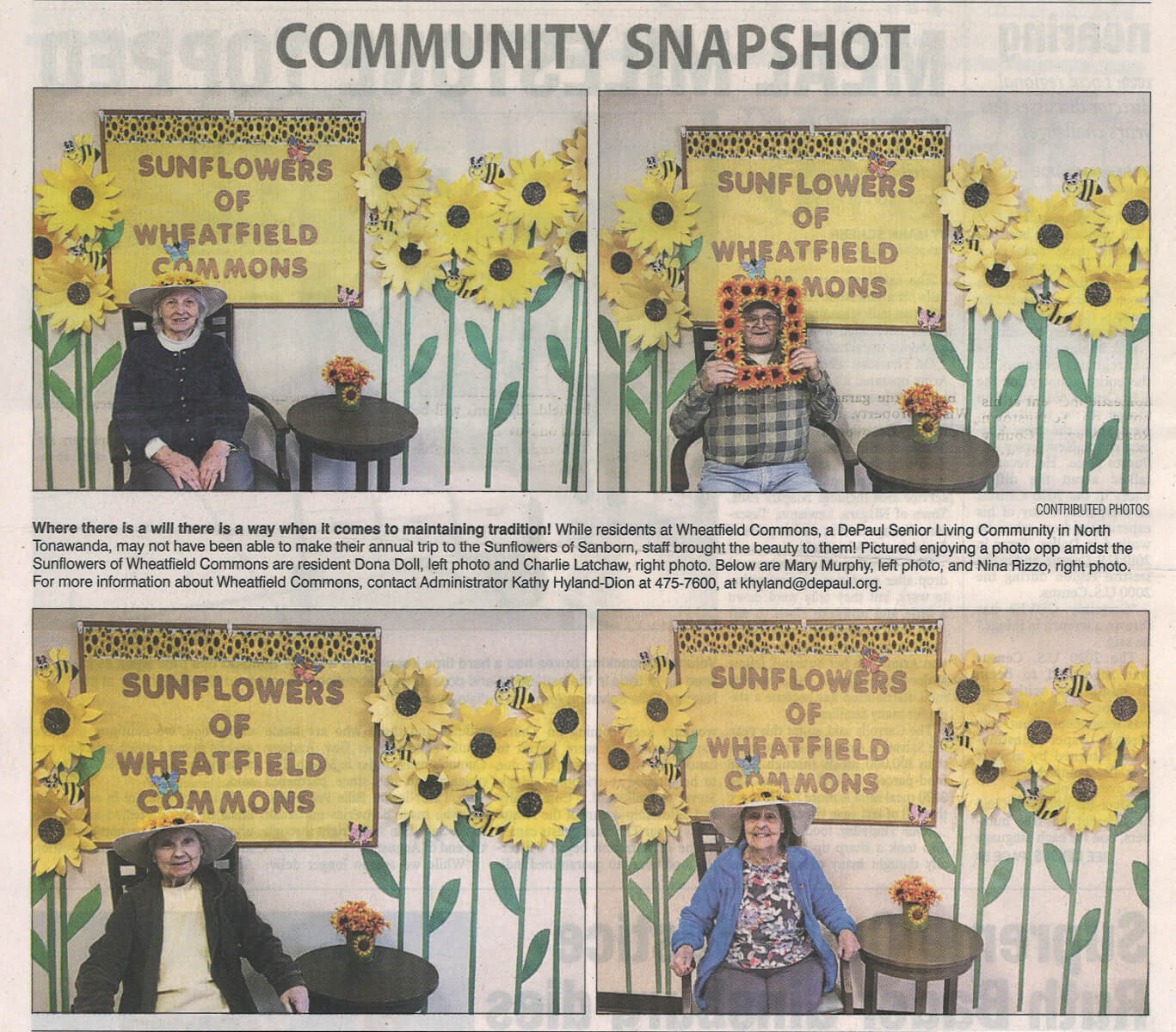 Wheatfield Commons Sunflowers, 9.19.20 Niagara Gazette