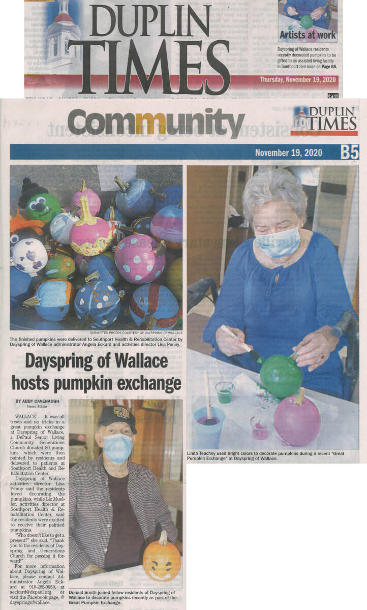 Dayspring Of Wallace Pumpkin Exchange, 11.19.20 Duplin Times